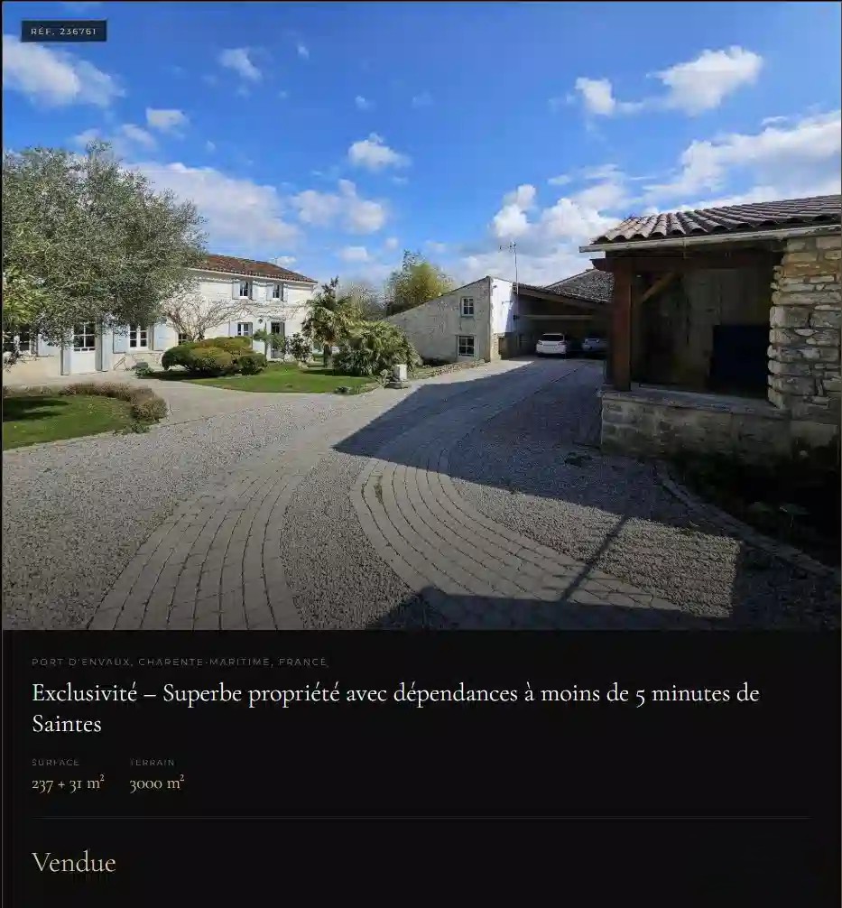 Propriété port d'envaux vendue